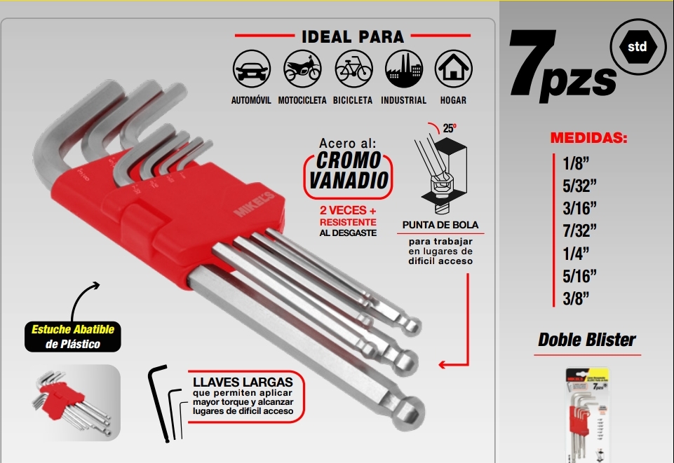 Llaves hexagonales Allen punta de bola