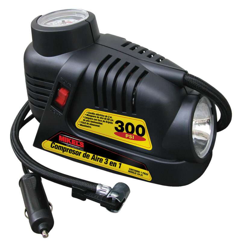 COMPRESOR DE AIRE 3 EN 1 300 psi 12 volts